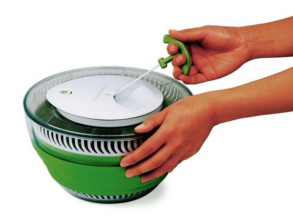 Emsa Collapsible Salad SpinnerBasic 135.26 fl. oz, Green Translucent