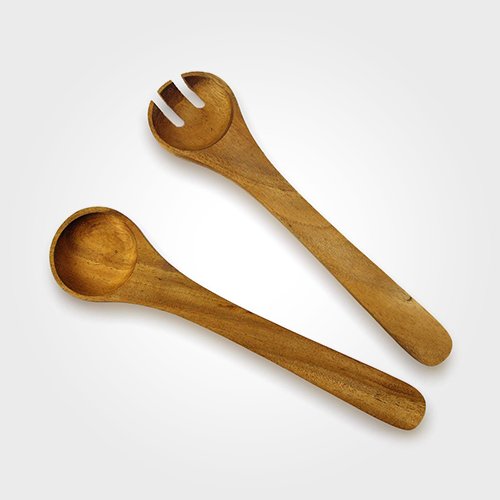 RoRo Acacia Wood Salad Fork and Spoon Set